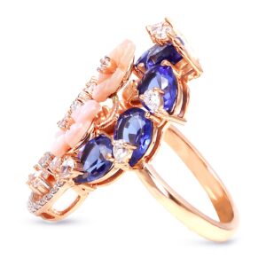 Azure Bloom Cocktail Ring